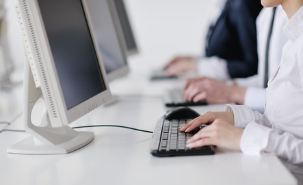 business people group working in customer and help desk office